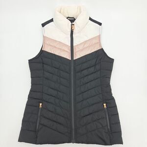 Maurices Puffy Quilted Vest Womens Small Chevron Colorblock Fall Winter Gorpcore
